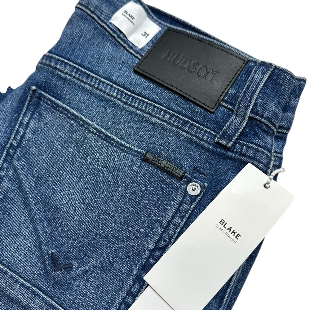 Hudson Jeans Blake Slim Straight Dark Wash Denim Size 31 New With Tags - Picture 2 of 9